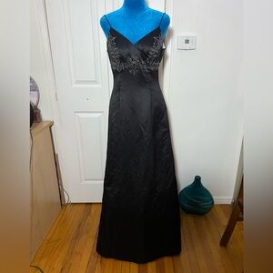 Betsy Adam Black White Embellished Gown Tulle Women’s 4